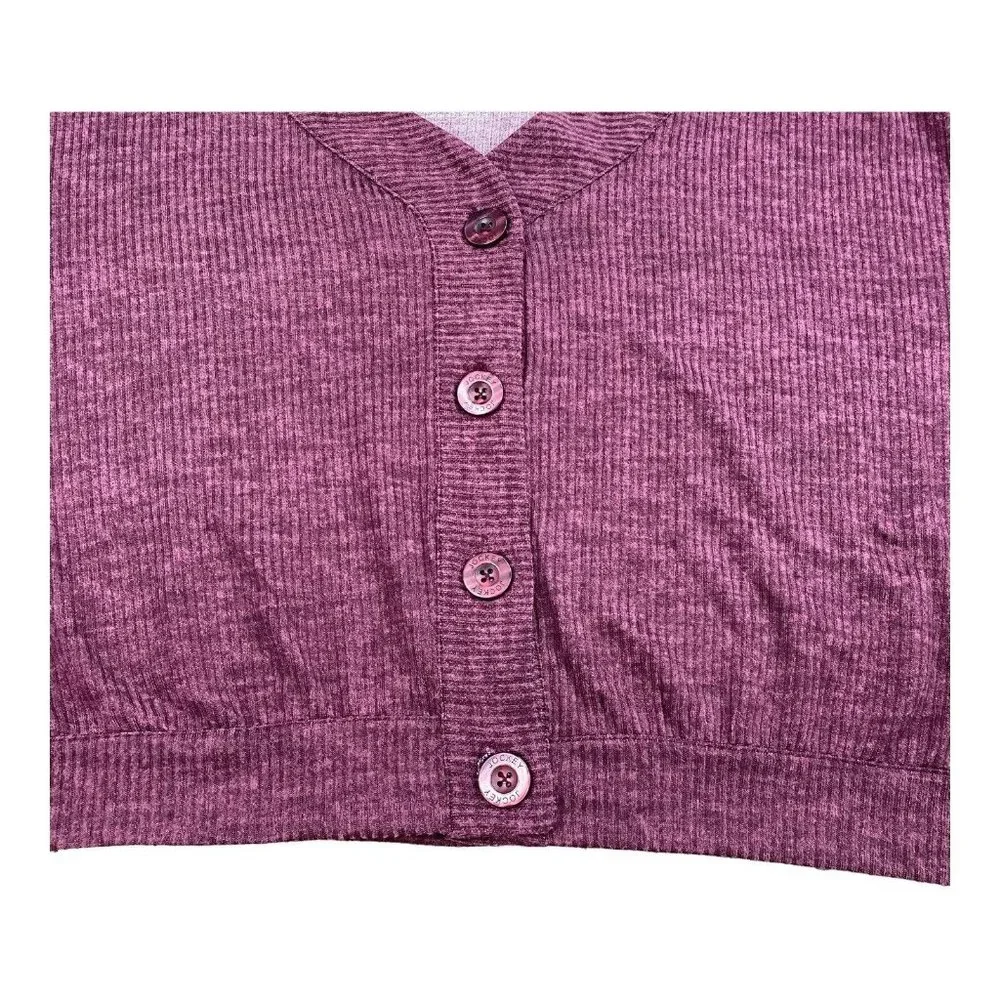 Jockey Lounge Sweater Sz 3X Ribbed Microfiber‎ Stretch Button Up Maroon L/S NWT